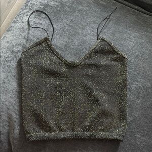 NWOT Free People Intimately Lurex Metallic Gold Cami